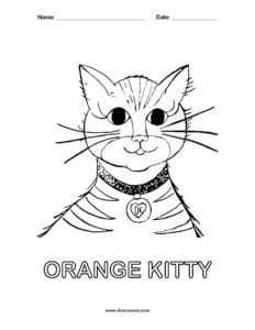 Orange Kitty Free Coloring Page