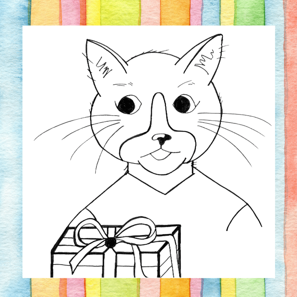 Cappy the Cat Free Coloring Page