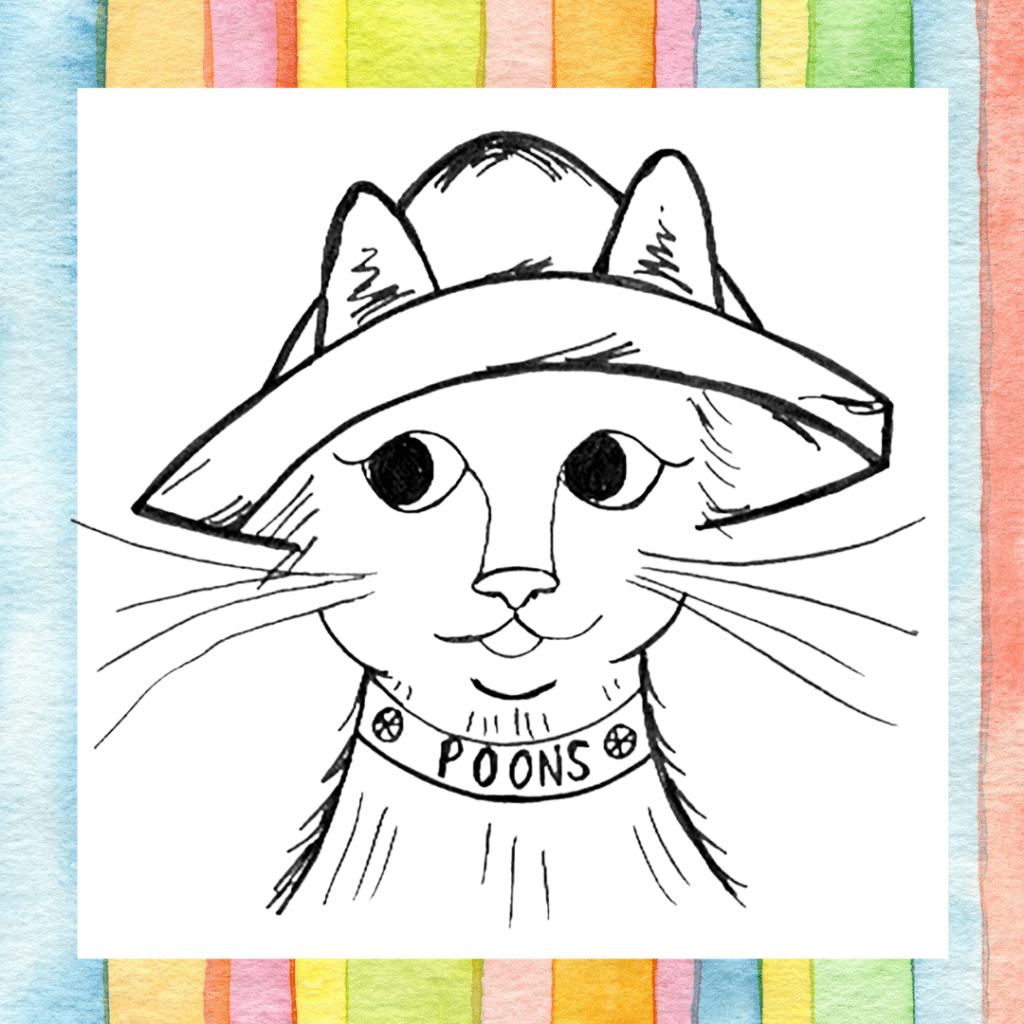cat kids coloring page