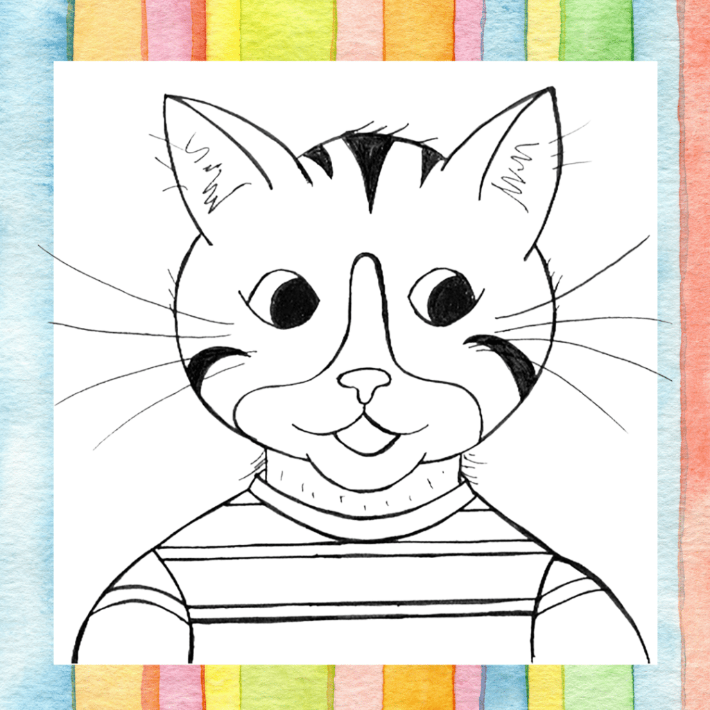 Henry the Cat Coloring Page