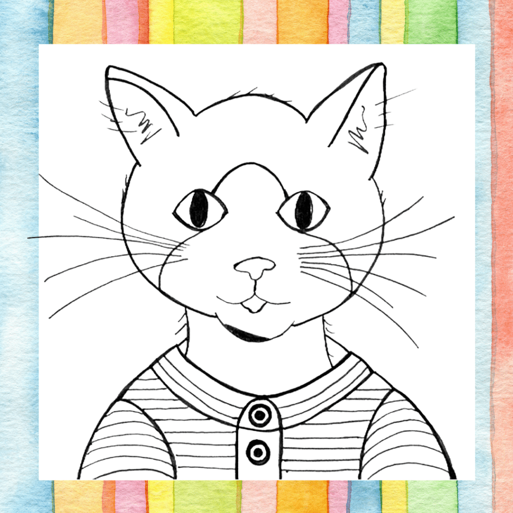 Porg the Cat Coloring Page for Kids