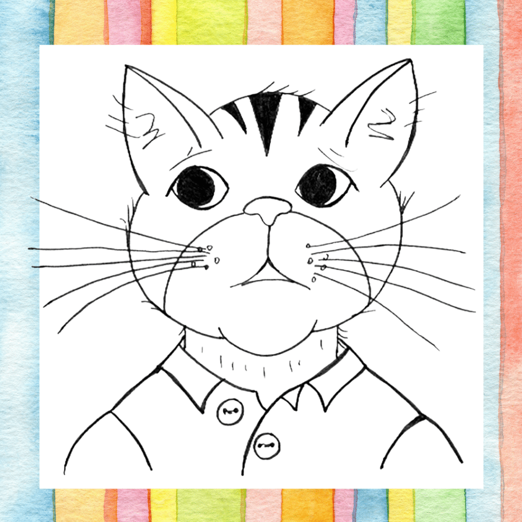 Toby the Cat Coloring Page
