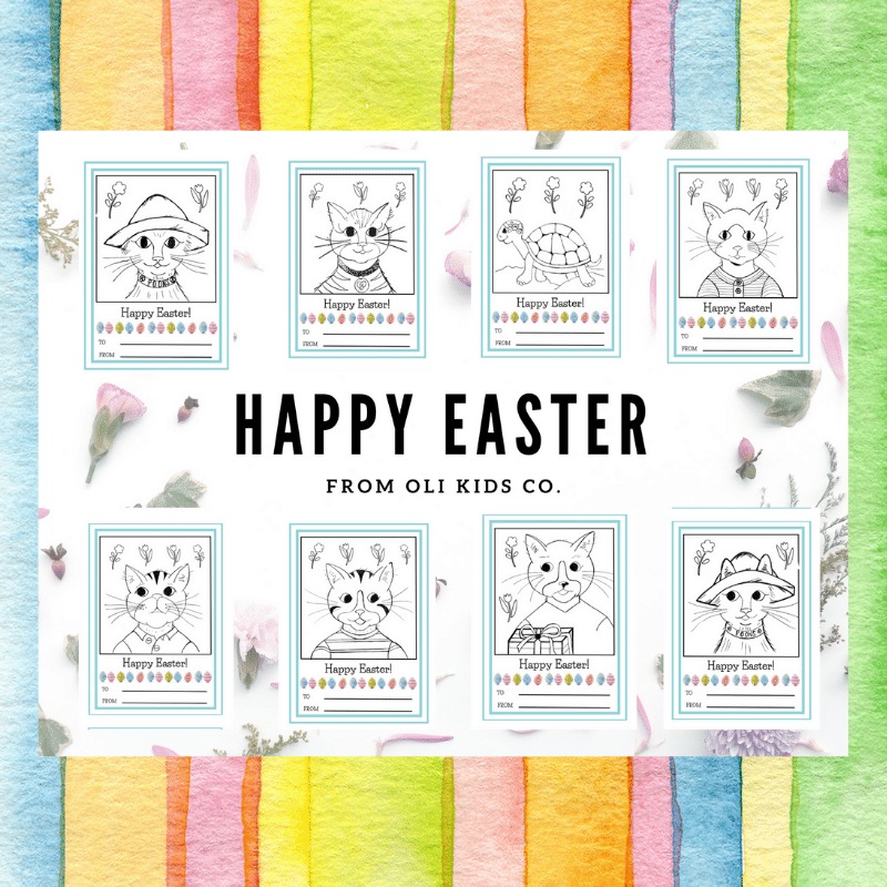 Free Printable Happy Easter Coloring Cards for Kids