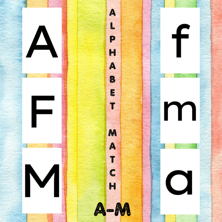A – M Matching Capital Letters With Lowercase Letters