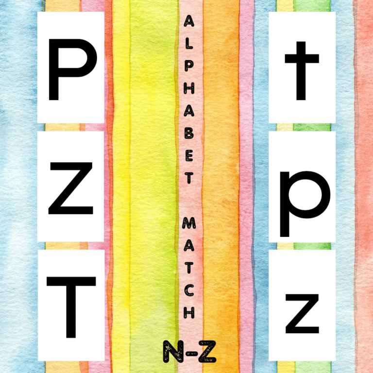 N – Z Matching Capital Letters With Lowercase Letters